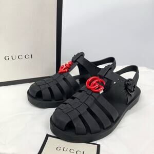 NIB Gucci kids embellished rubber sandals Size 28